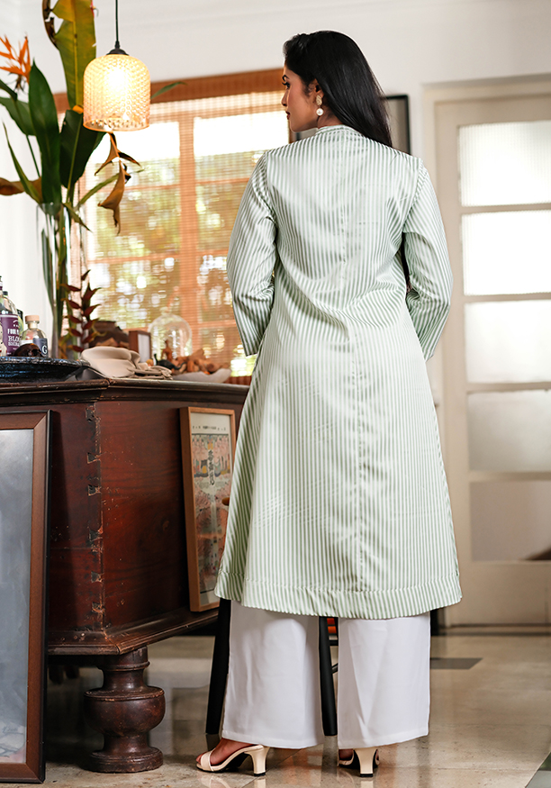 TAHIRA GREEN STRIPE KURTA